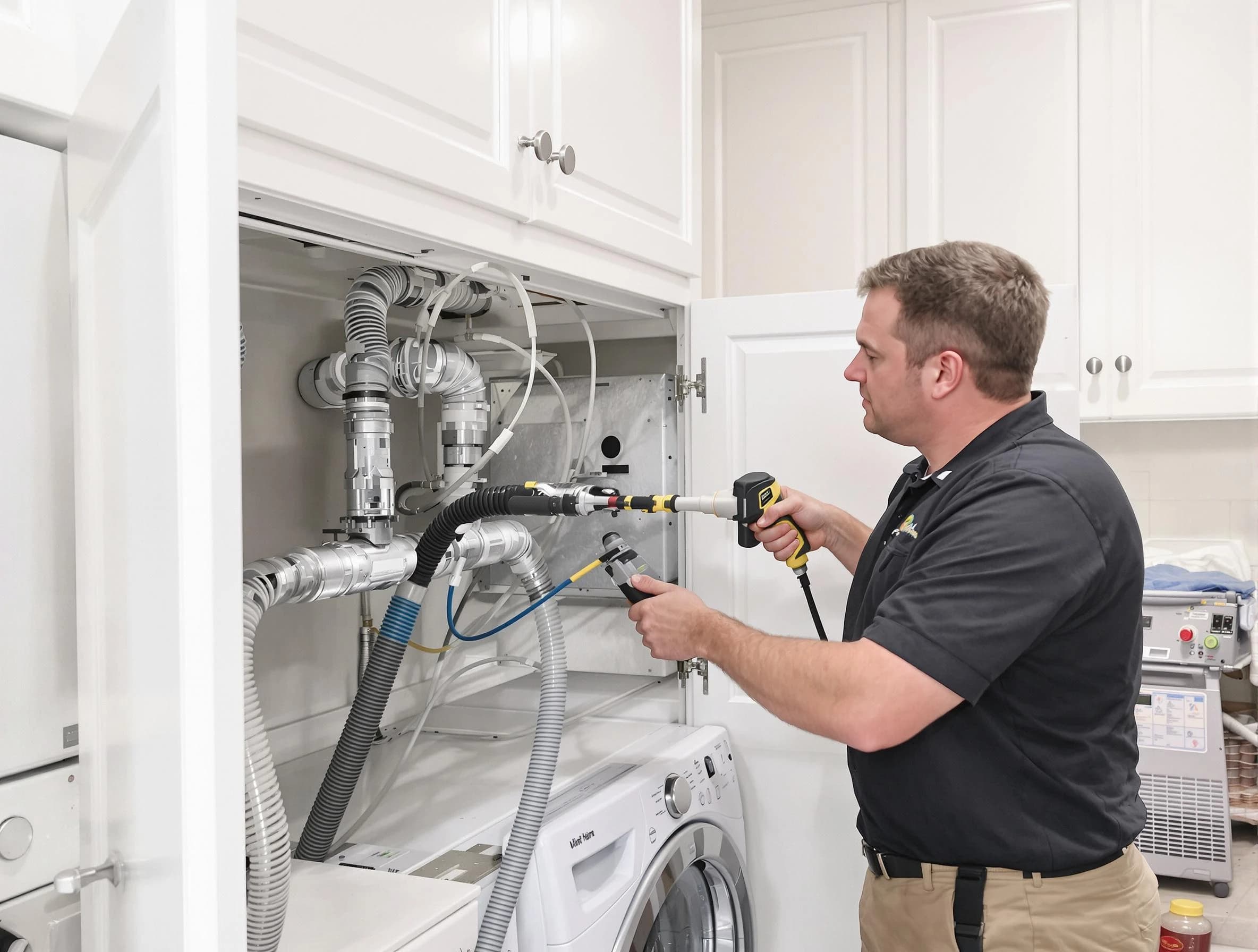 Canton Dryer Vent Cleaning professional removing severe blockage from a clogged dryer vent in Canton